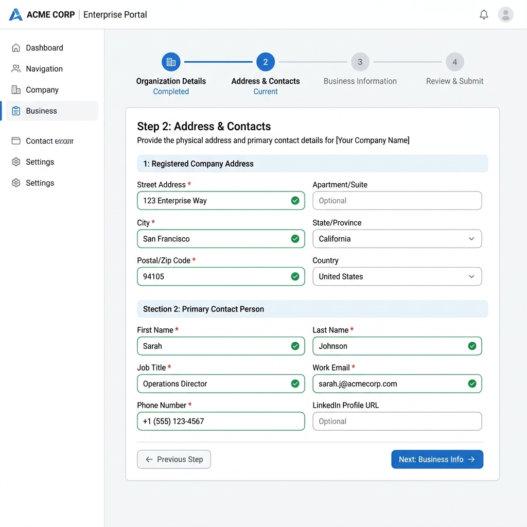 Company Registration Form